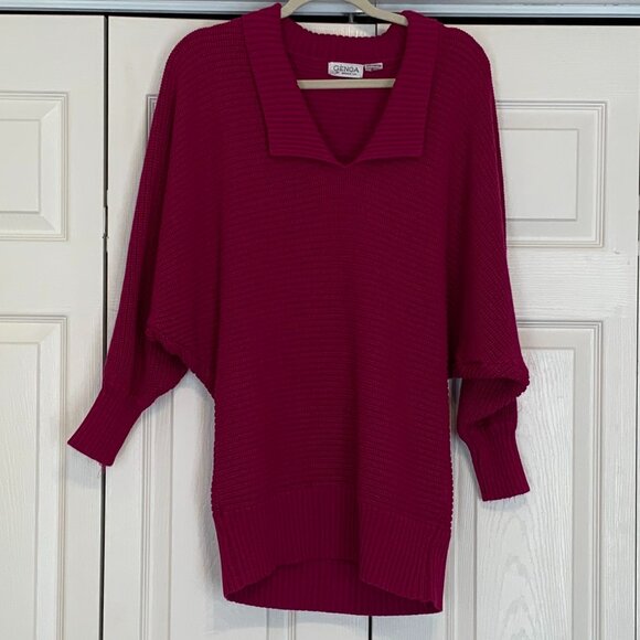 Vintage Genoa by Brenda Lim Fushcia oversized medium sweater - Picture 7 of 9